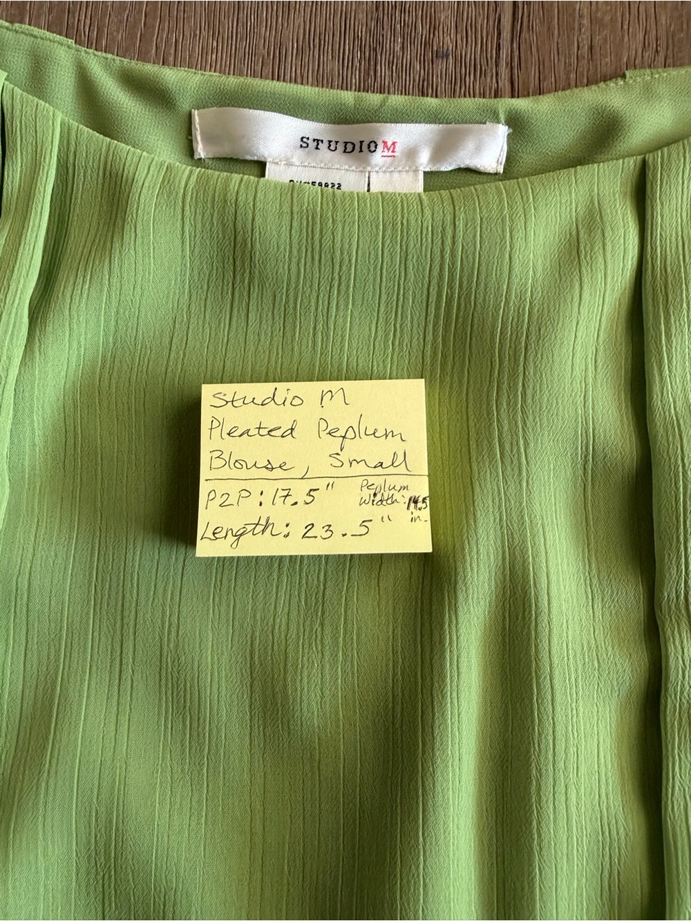 SOLD / Studio M Sleeveless Pleated Waist-Detail Peplum Blouse, EUC. Small - Picture 8 of 8